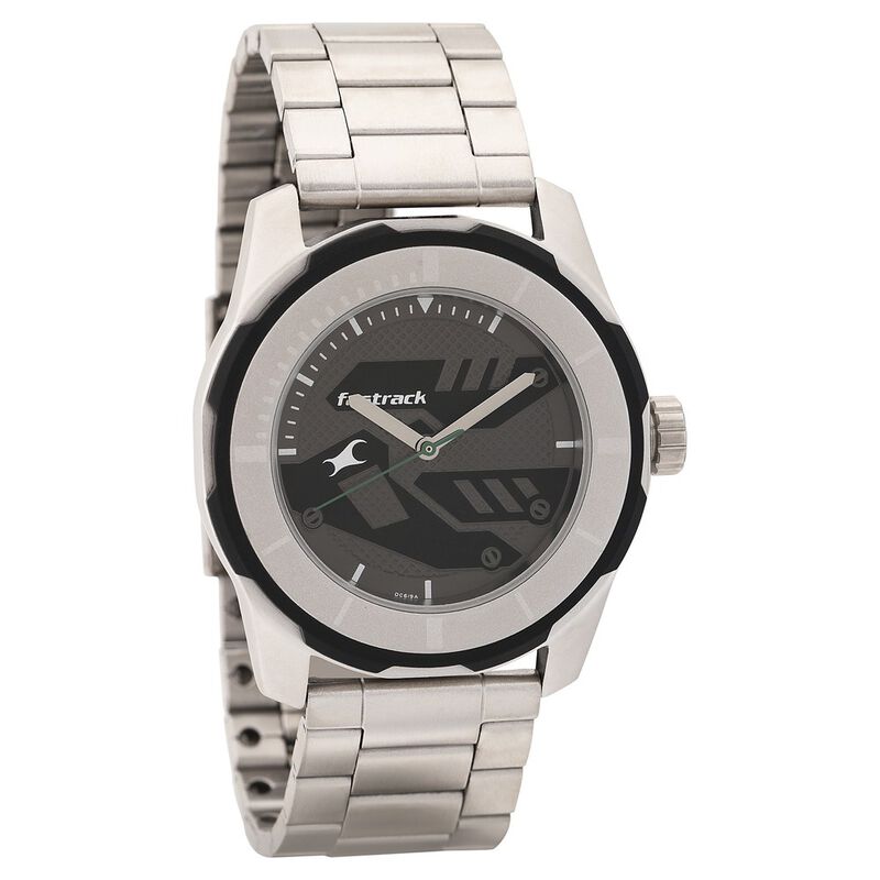 Fastrack Quartz Analog Black Dial Stainless Steel Strap Watch for Guys - image number 0