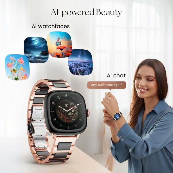 Titan AiRA Women Smartwatch 1.70" inch AMOLED Display, AI Chat, Functional Crown, 24/7 Health Suite, HRM, Luna Wellness. - image number 5