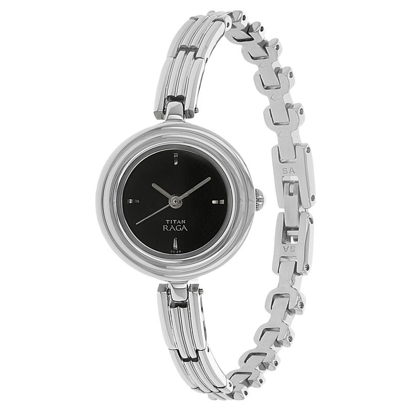 Titan Raga Black Dial Women Watch With Metal Strap - image number 1