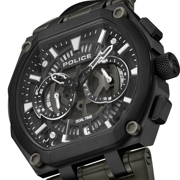 Police Multifunction Black Dial Leather Strap Watch For Men - image number 3