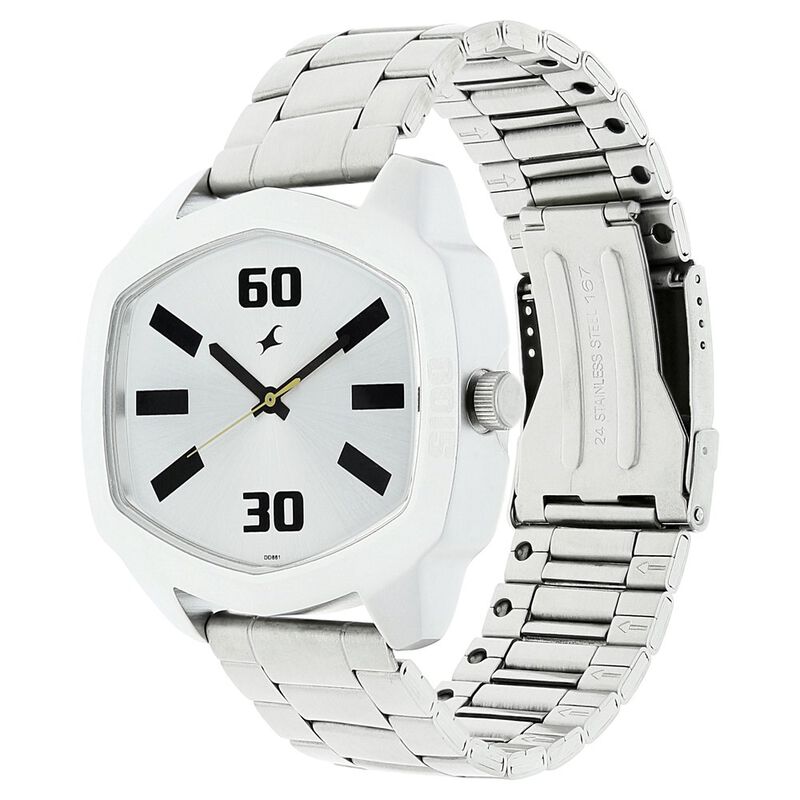 Fastrack Quartz Analog Silver Dial Stainless Steel Strap Watch for Guys - image number 1