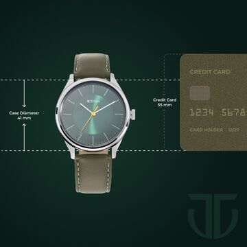 Titan Men's Urban Edge Lustrous Green Dial Leather Watch