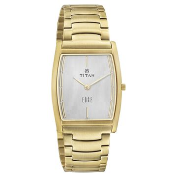 Titan Yellow Dial Stainless Steel Strap watch for Men