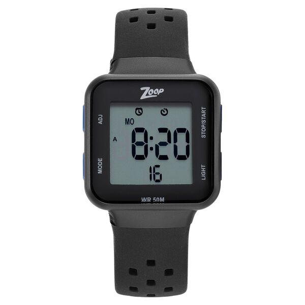 Zoop Digital Round Shaped Dial Black Silicone Strap Watch For Kids - image number 2
