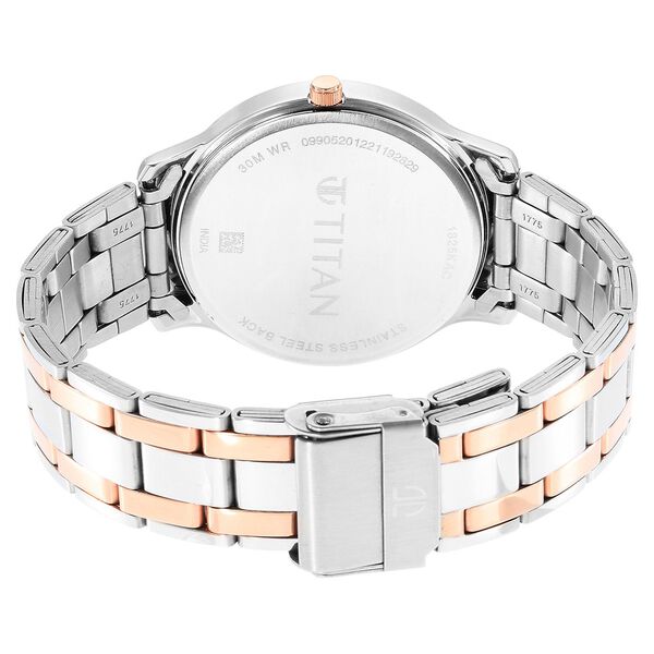 Titan Karishma Quartz Analog Black Dial Two Toned Stainless Steel Strap Watch For Men - image number 4