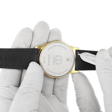 22 mm Black Genuine Leather Straps for Men