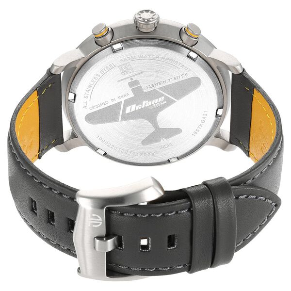 Titan Octane Aerobatics Anthracite Dial Chronograph Leather Strap Watch for Men - image number 4