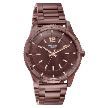 Sonata Poze Quartz Analog Brown Dial Brown Metal Strap Watch For Men