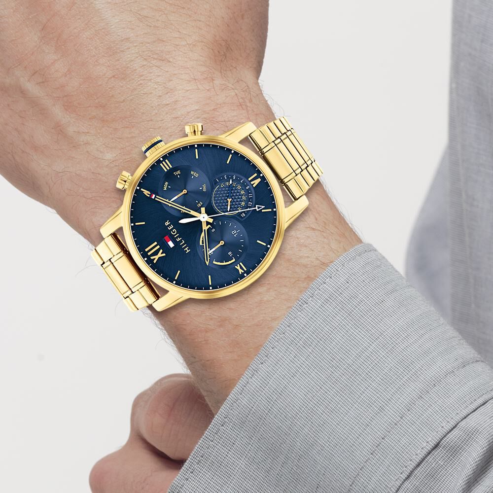 Tommy hilfiger blue and gold watch shop