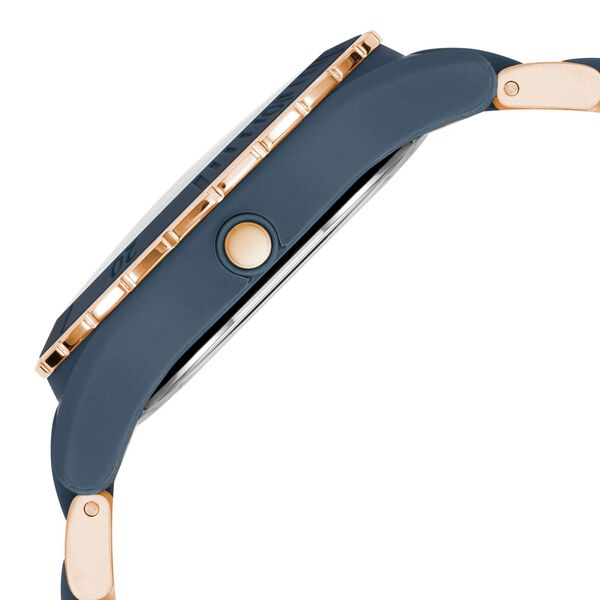 Anne Klein Quartz Analog Blue Dial Rose Gold Plastic Strap Watch For Women - image number 1