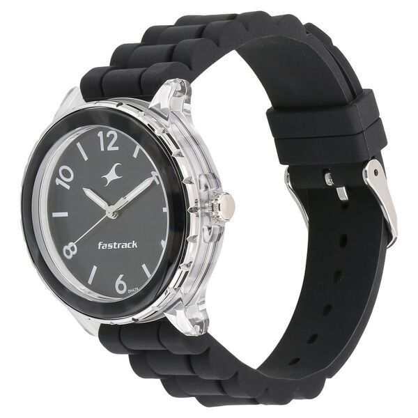 Fastrack Trendies Quartz Analog Black Dial Silicone Strap Watch for Girls - image number 1