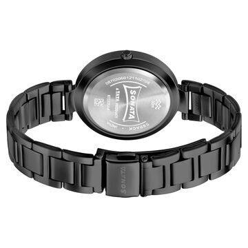 Sonata Blush It Up Black Dial Women Watch With Stainless Steel Strap