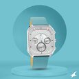Fastrack After Dark Quartz Analog with Day and Date Green Dial Leather Strap Watch for Guys