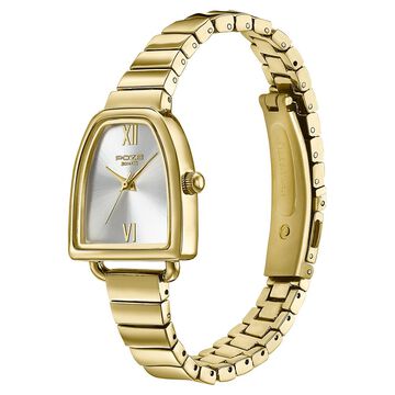 Poze By Sonata Quartz Analog Silver Dial Gold Metal Strap Watch For Women
