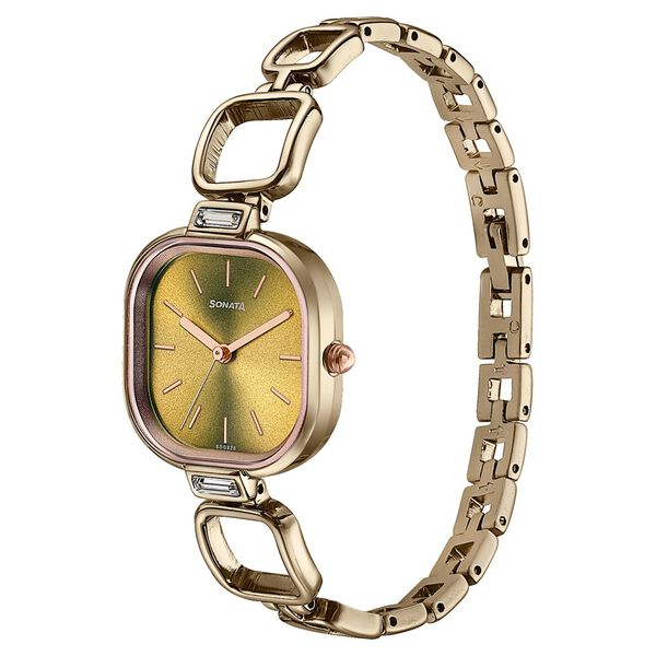 Sonata Colours of Earth Quartz Analog Brown Dial Metal Strap Watch For Women - image number 2