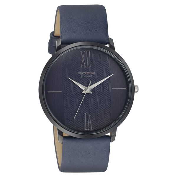 Poze by Sonata Quartz Analog Blue Dial Leather Strap Watch for Men - image number 1