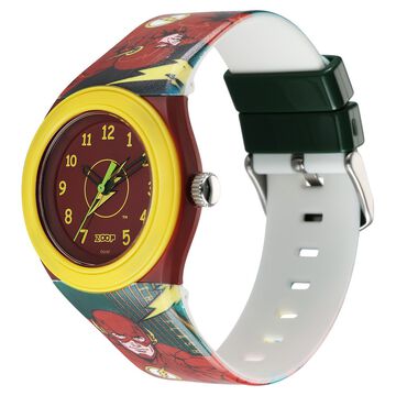 Zoop by Titan Justice League Quartz Analog Red Dial Polyurethane Strap Watch for Kids