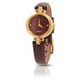 Nebula Quartz Analog Champagne Dial Leather Strap Watch for Women