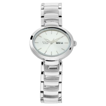 Titan Raga Viva Silver Dial Analog with Day and Date Metal Strap Watch for Women