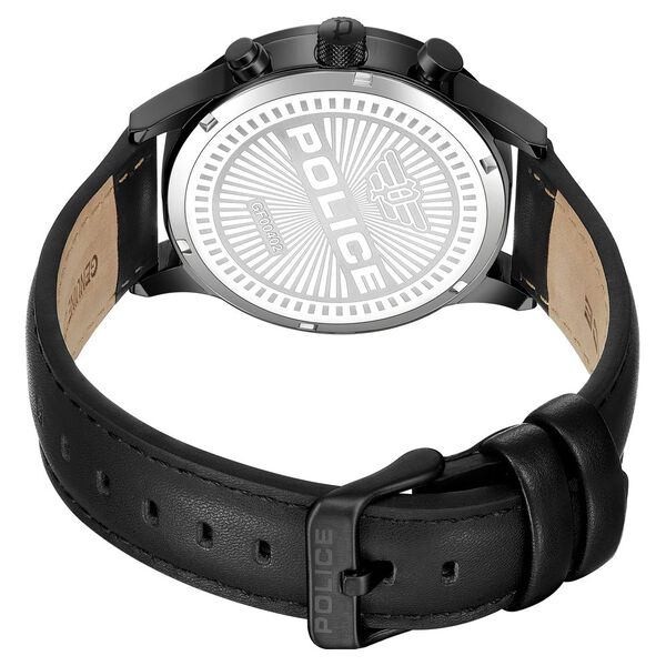 Police Quartz Multifunction Black Dial Black Leather Strap Watch For Men - image number 3