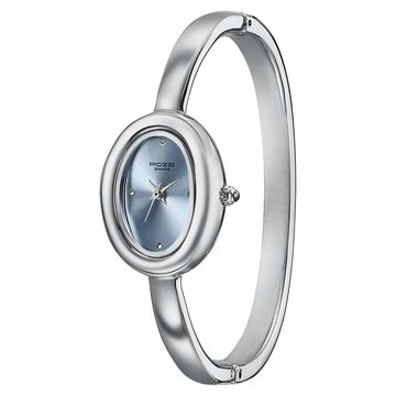 Poze Poze Quartz Analog Blue Dial Silver Metal Strap Watch For Women
