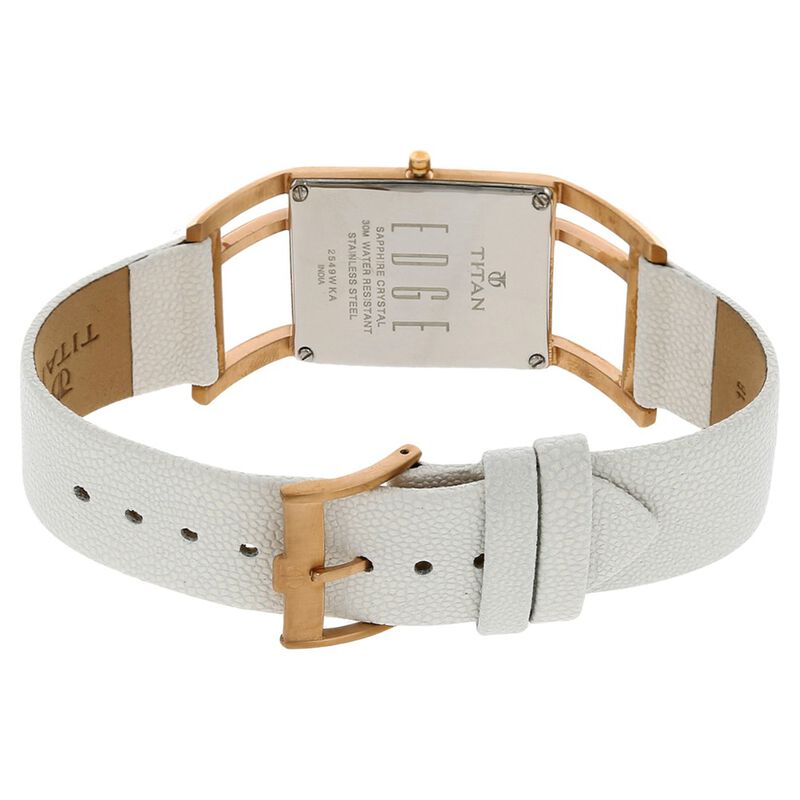 Titan Edge White Dial Women Watch With Leather Strap - image number 3