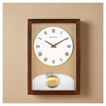 Titan Wooden Pendulum Clock - Premium Decor Box Pendulum Wooden Wall Contemporary look Clock - 37 cm x 25.5 cm (Medium)
