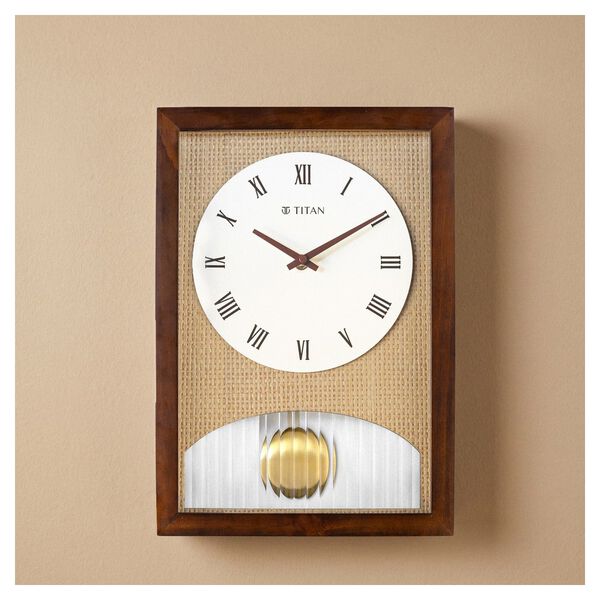 Titan Wooden Pendulum Clock - Premium Decor Box Pendulum Wooden Wall Contemporary look Clock - 37 cm x 25.5 cm (Medium) - image number 0