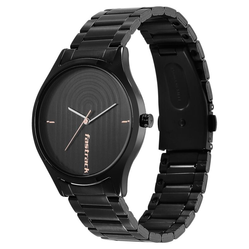 Fastrack Style Up Quartz Analog Black Dial Stainless Steel Strap Watch for Guys - image number 3