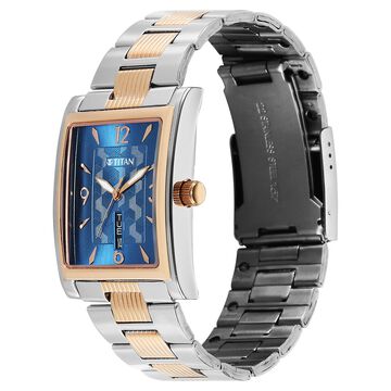Titan Karishma Wedding Edit Analog with Day Date With Blue Dial Two Toned Stainless Steel Strap Watch for Men