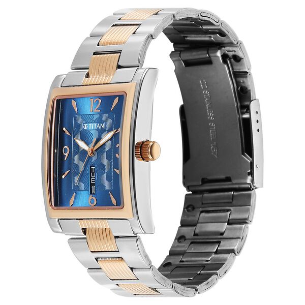 Titan Karishma Wedding Edit Analog with Day Date With Blue Dial Two Toned Stainless Steel Strap Watch for Men - image number 2