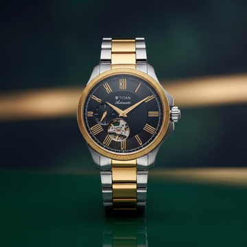Titan Automatic Atrium Offset Seconds Open Heart Automatic