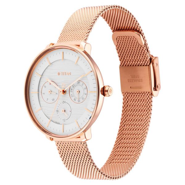Titan Womens's Svelte Silver: Multi-Function Watch Metal Strap - image number 2