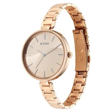 Titan Purple Stackables Quartz Analog Two Toned Dial Stainless Steel Strap Watch for Women