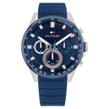 Tommy Hilfiger Blue Dial Silicone Strap Watch for Men