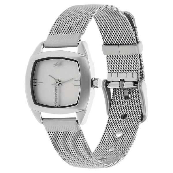 Fastrack Quartz Analog Silver Dial Metal Strap Watch for Girls - image number 1