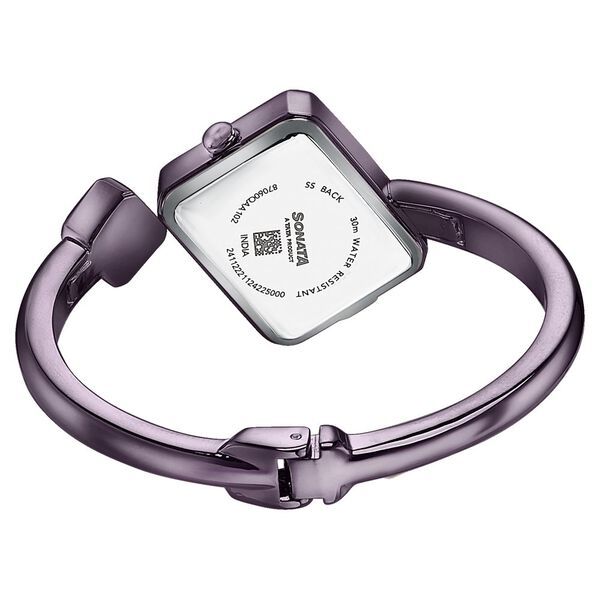 Sonata Wedding Edit Quartz Analog Purple Dial Metal Strap Watch For Women - image number 5