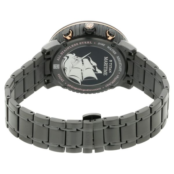 Titan Maritime Anthracite Dial Chronograph Stainless Steel Strap watch for Men - image number 4