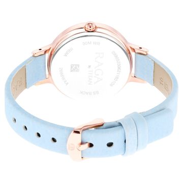Titan Raga Viva Quartz Analog with Date White Dial Women Watch With Leather Strap