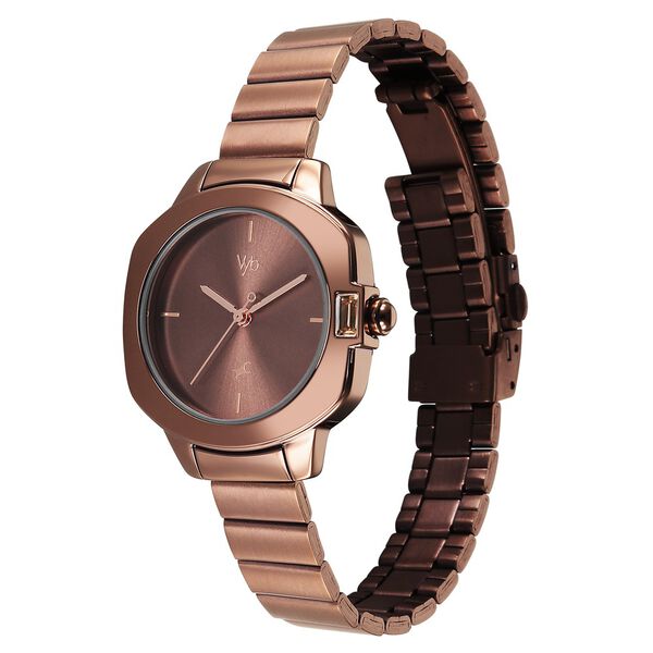 Fastrack Vyb Seeker Quartz Analog Brown Dial Metal Strap Watch For Girls - image number 4