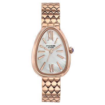 Sonata Poze Quartz Analog Mother of Pearl Dial Rose Gold Metal Strap Watch For Women