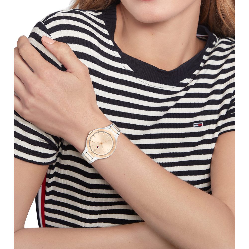 Tommy hilfiger link bracelet outlet in silver and rose gold