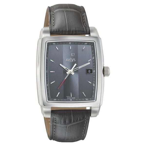 Xylys Swiss Analog with Date Black Leather Strap and Black Dial Watch For Men - image number 0