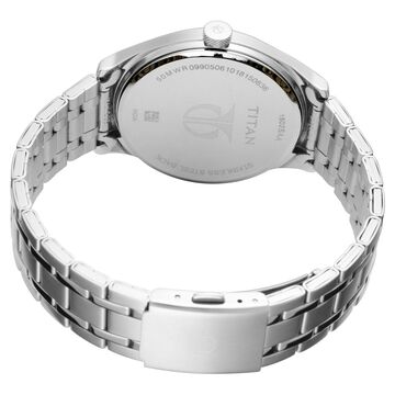 Titan Men's Minimalist Zen Watch: Sleek Metal Strap with Contrast Hands
