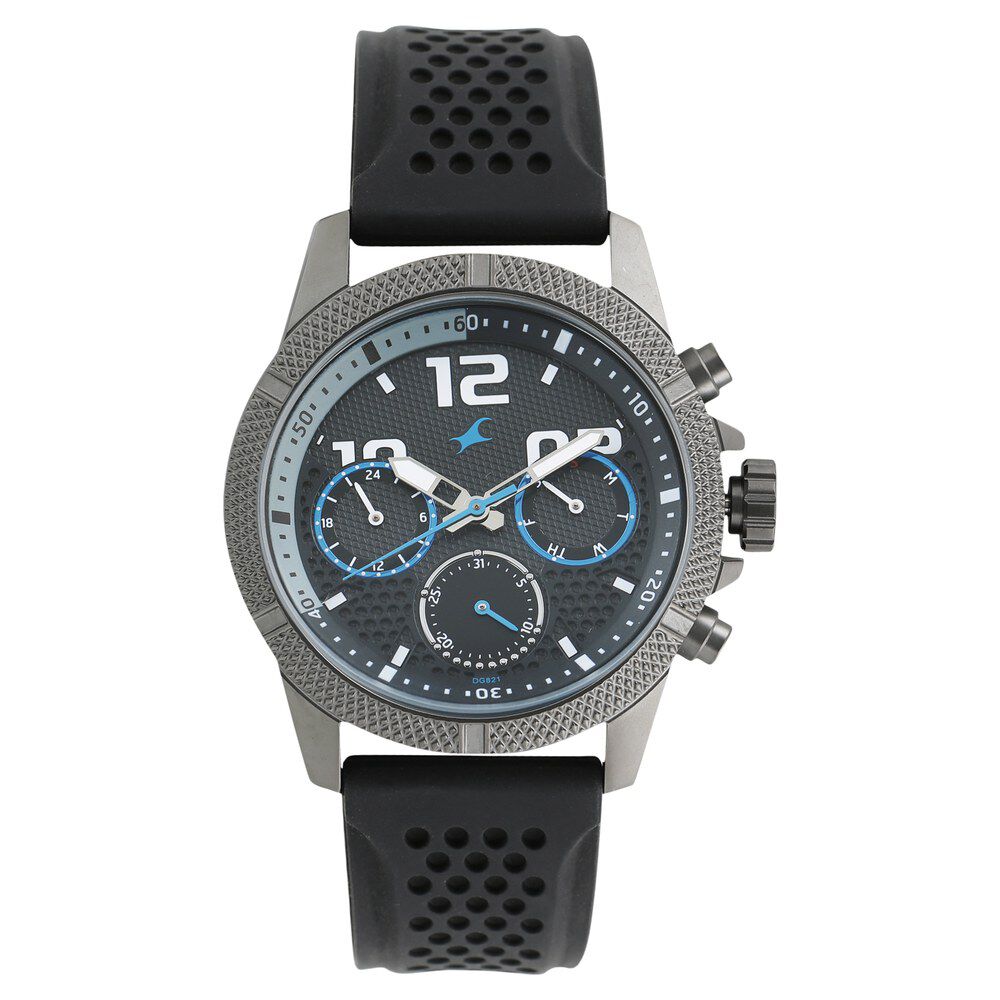 Buy Online Fastrack Loopholes Quartz Multifunction Black Dial
