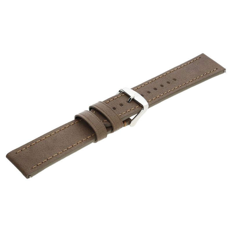 24 mm Brown Genuine Leather Strap for Men - image number 3