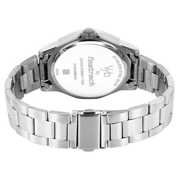 Vyb Drift By Fastrack Quartz Analog Blue Dial Silver Stainless Steel Strap Watch For Guys