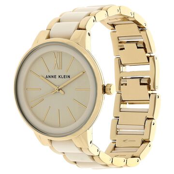 Anne Klein Quartz Analog Off White Dial Ceramic Strap Watch for Women