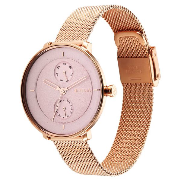 Titan Pastel Dreams Pink Dial Analog Metal Strap watch for Women - image number 2