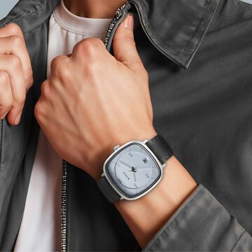 Titan Quartz Analog with Date Anthracite Dial Leather Strap Watch for Men